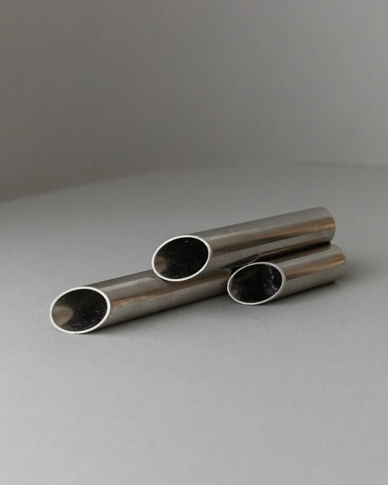 Stainless Steel Candle Holder, Italy 1970s