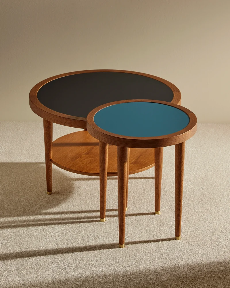Puzzle Round Coffee Table - Black