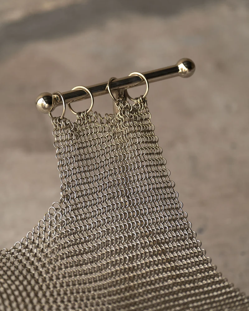 Chainmail Sculptural Armchair in Metal and Steel