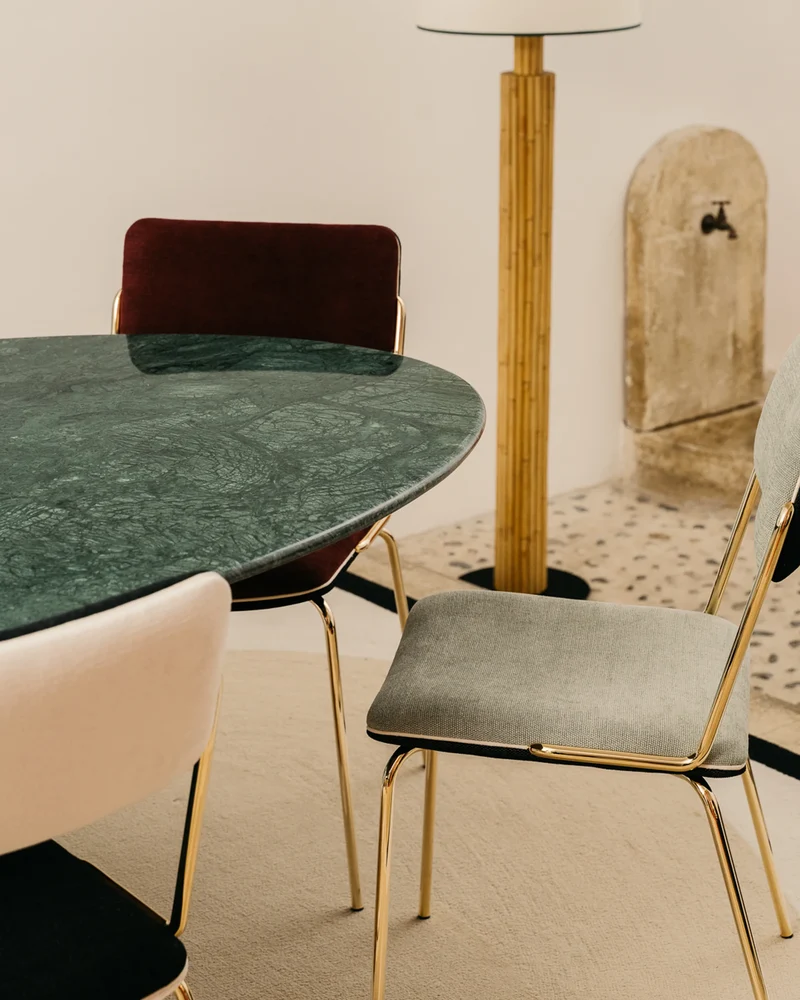 Double Game Chair - Gold / Almond