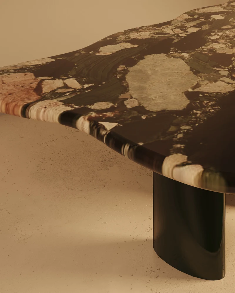 MOJÉ Green Edition – Glossy Lacquered Base, Patagonia Marble Top