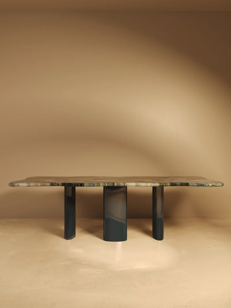MOJÉ Blue Edition – Glossy Lacquered Base, Quartzite Blue Blend Top