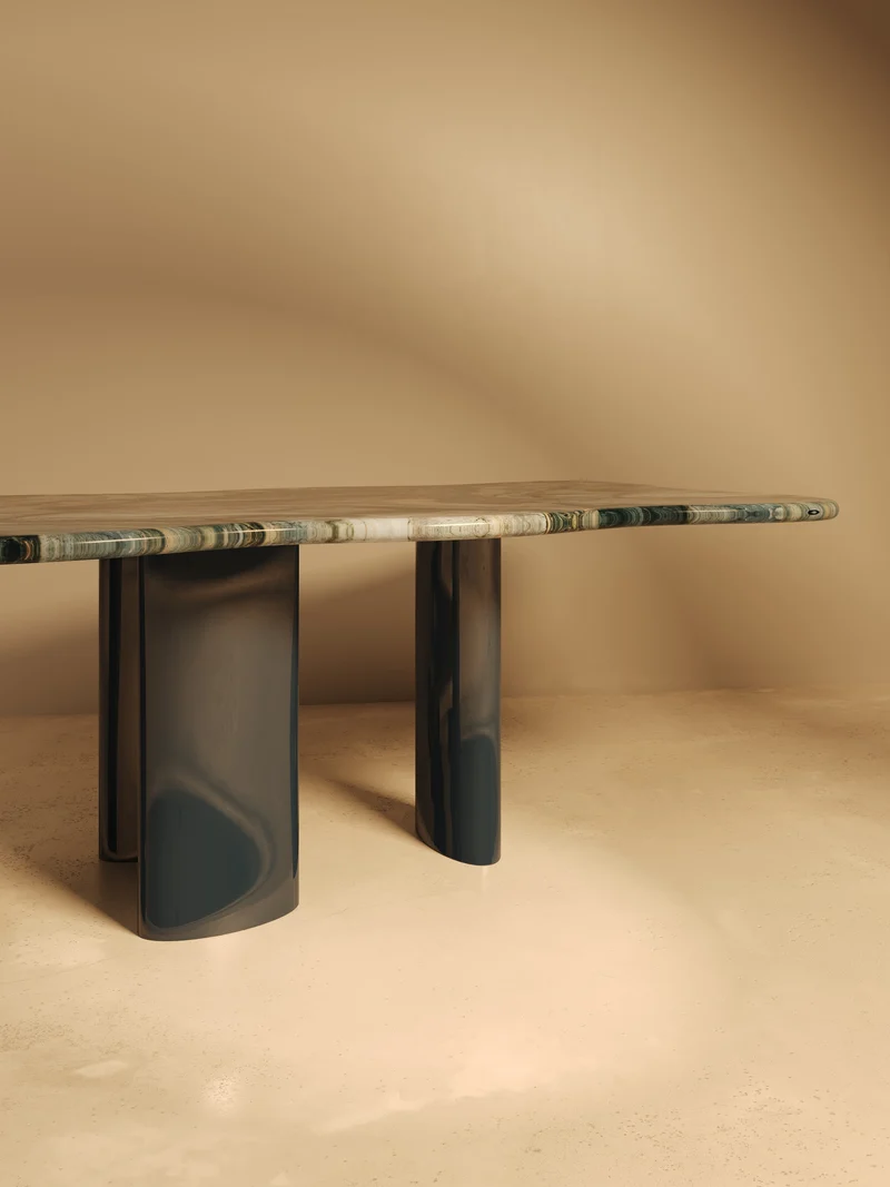 MOJÉ Blue Edition – Glossy Lacquered Base, Quartzite Blue Blend Top
