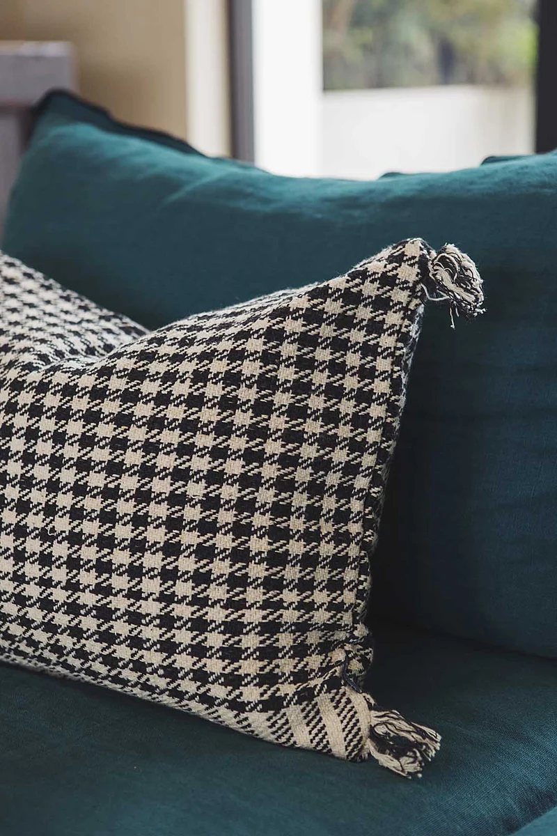 Housse de coussin pied de poule