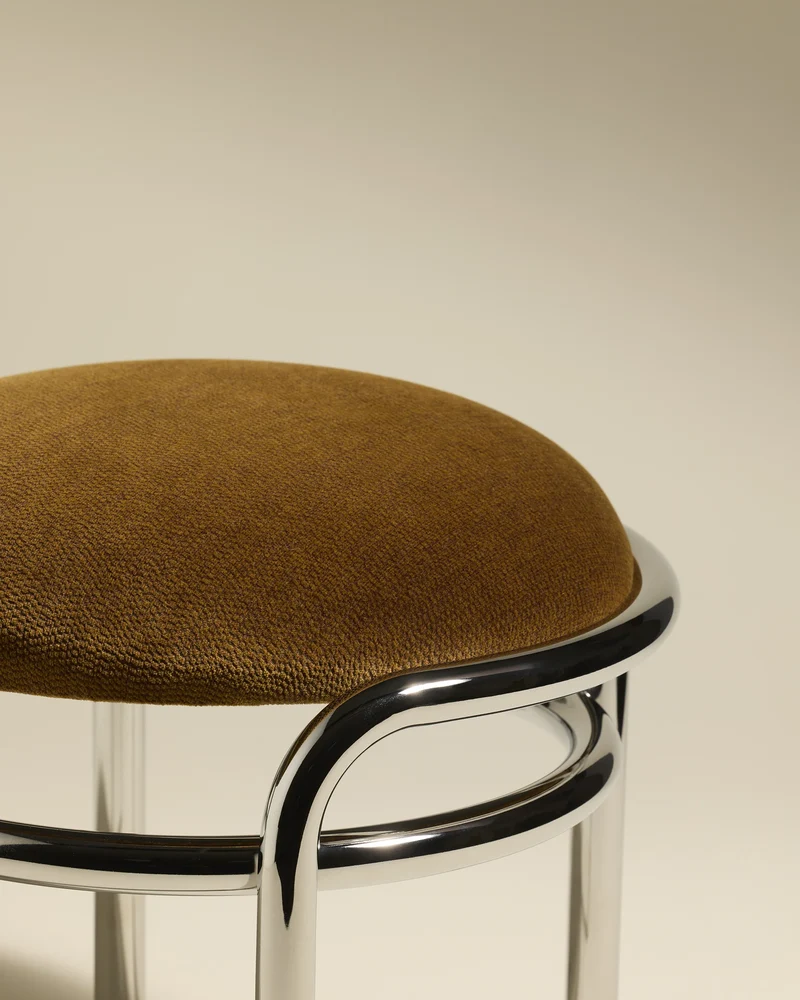 Moon Low Stool - Chrome