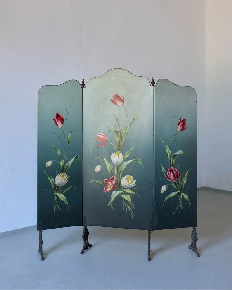 Art Nouveau Hand-Painted Screen, 1920s