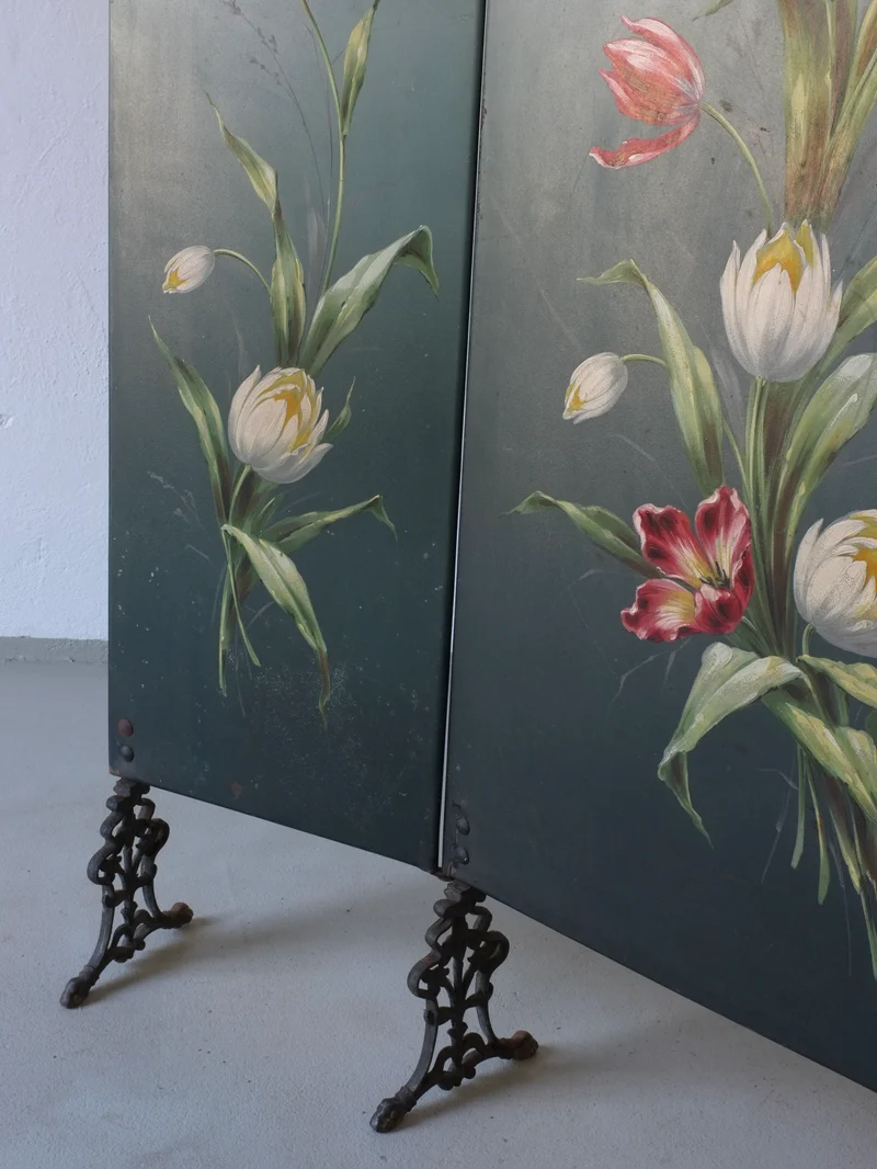 Art Nouveau Hand-Painted Screen, 1920s
