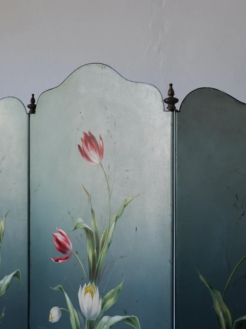Art Nouveau Hand-Painted Screen, 1920s