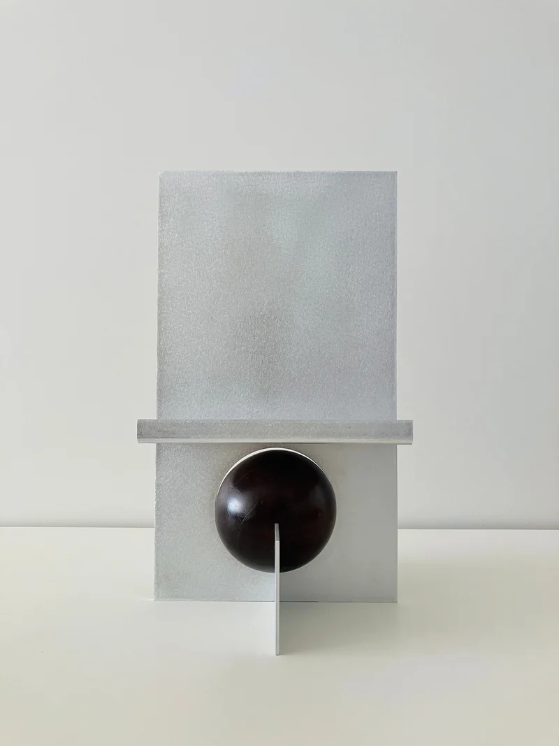 Limited Edition Wood and Aluminum Bê Table Art Stand