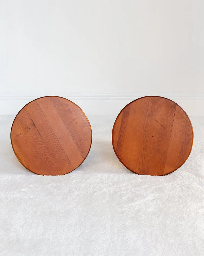 Pair of Vintage Swedish Pine Stools
