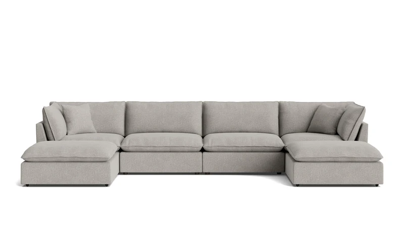Chill Time 6-Piece Modular U-Shaped Sectional, Heather