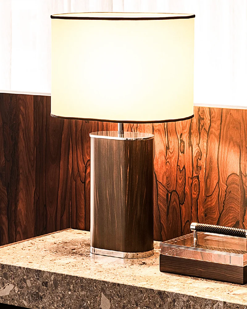 LIVIA EBONY Chrome TABLE LAMP