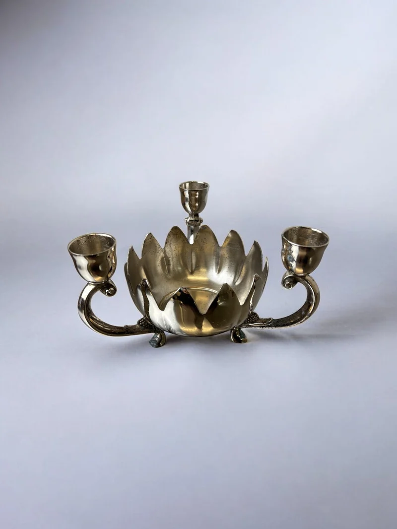 Art deco waterlily Candelholders, France, 1960's