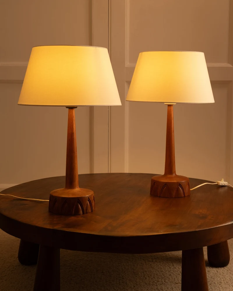 Vintage Pair of swedish Teak Table Lamp - 1960s