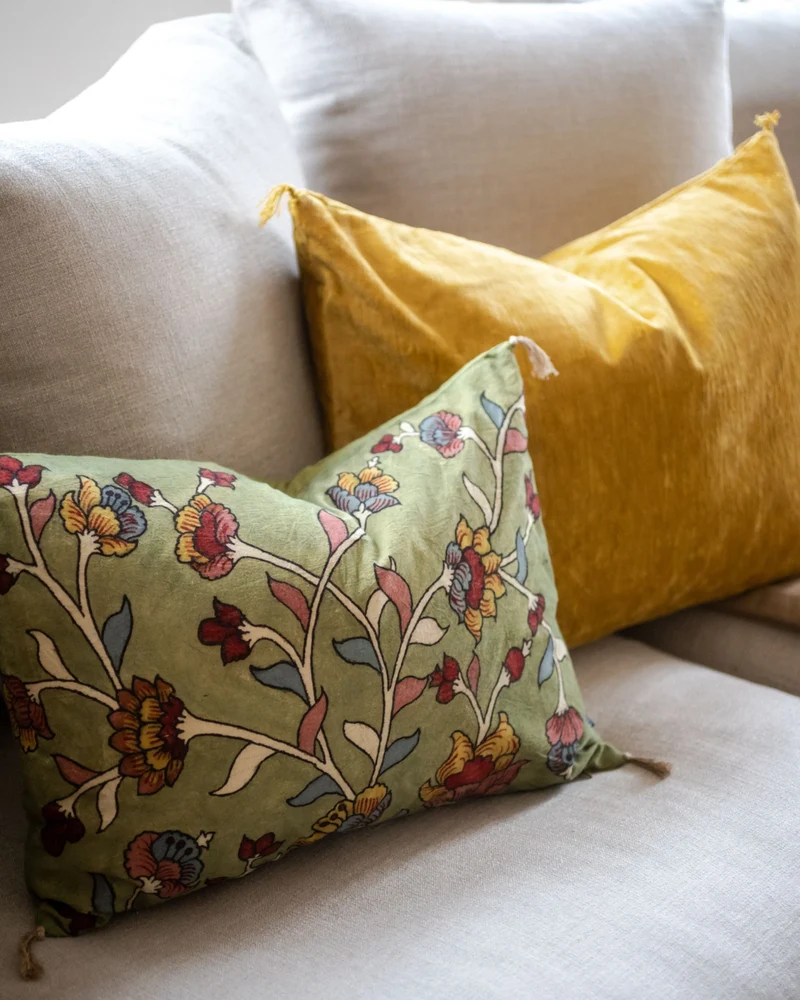 Housse de coussin Kalamkari