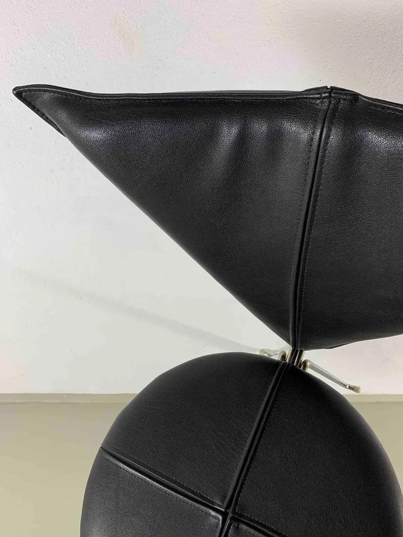 6 Black Leatherette Metal Chairs from Lubke | Germany | 1990s