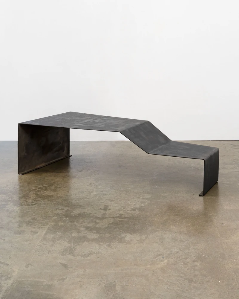 Large Patinated Steel Bench / Coffee Table