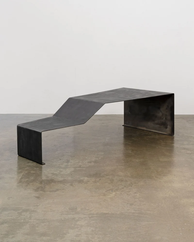 Large Patinated Steel Bench / Coffee Table