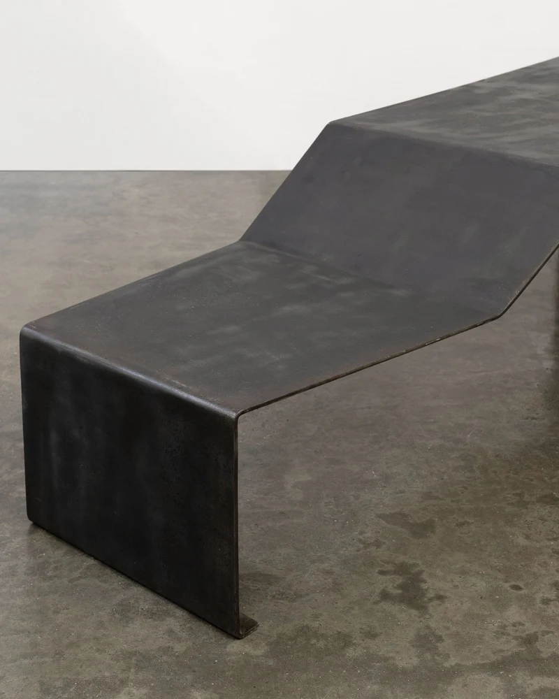Large Patinated Steel Bench / Coffee Table