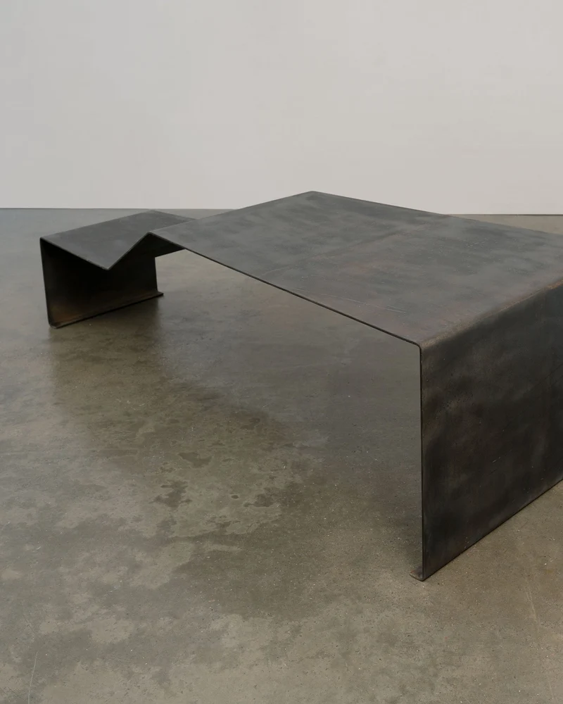 Large Patinated Steel Bench / Coffee Table