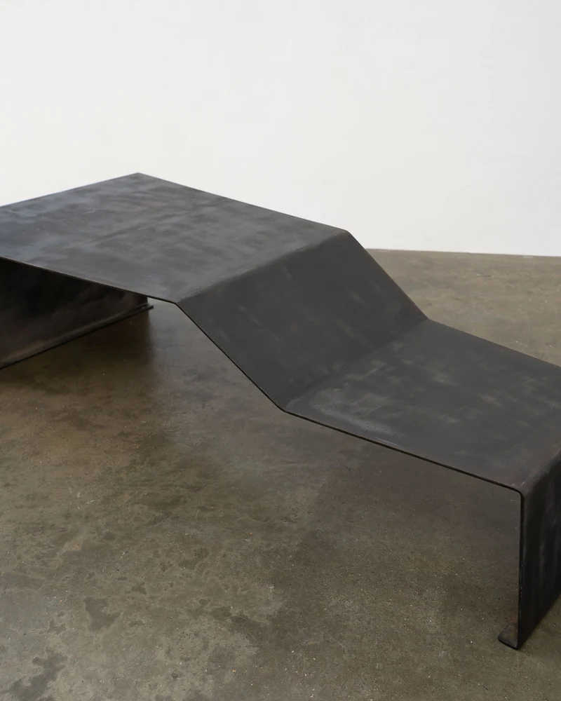 Large Patinated Steel Bench / Coffee Table