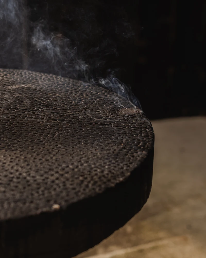 ABORA, End Table in Burnt Wood