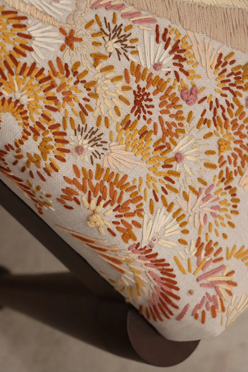 SIMORGH II – Solid Walnut with Hand-Embroidered Upholstery