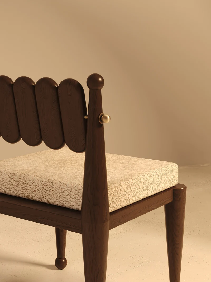 SIMORGH III – Solid Walnut with Dedar Upholstery