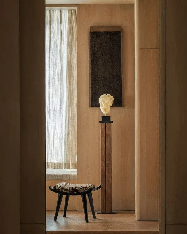 Pantera Chair Stool in Wood and DEDAR Fabric