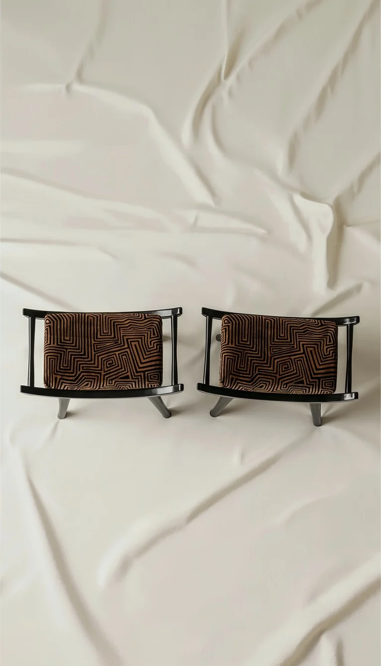 Pantera Chair Stool in Wood and DEDAR Fabric