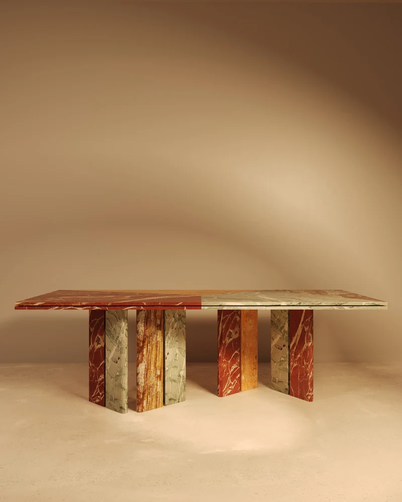 SARZAMIN – Marble, Onyx & Travertine Sculptural Dining Table