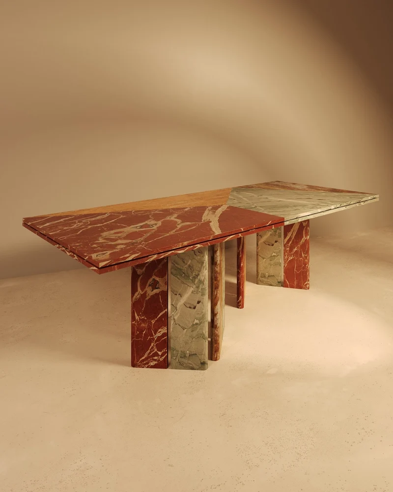 SARZAMIN – Marble, Onyx & Travertine Sculptural Dining Table
