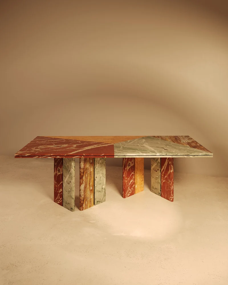 SARZAMIN – Marble, Onyx & Travertine Sculptural Dining Table