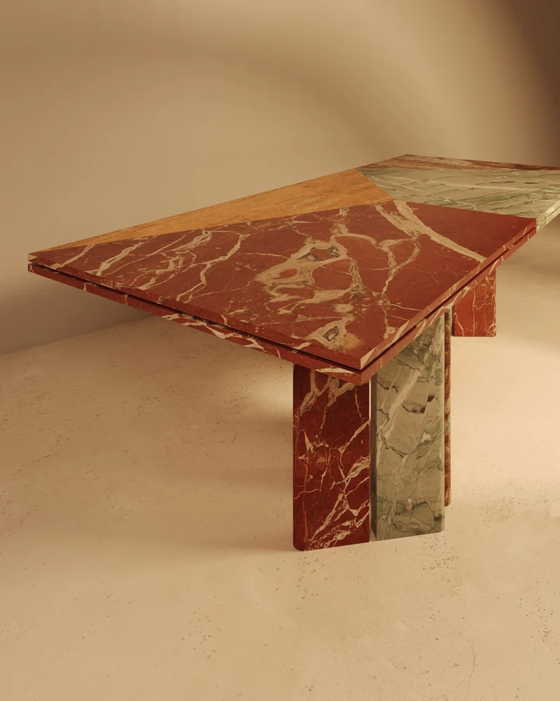 SARZAMIN – Marble, Onyx & Travertine Sculptural Dining Table