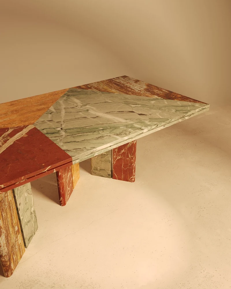 SARZAMIN – Marble, Onyx & Travertine Sculptural Dining Table