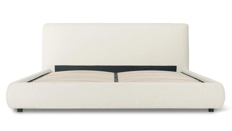 Dream Storage Bed, Queen, Cream Boucle