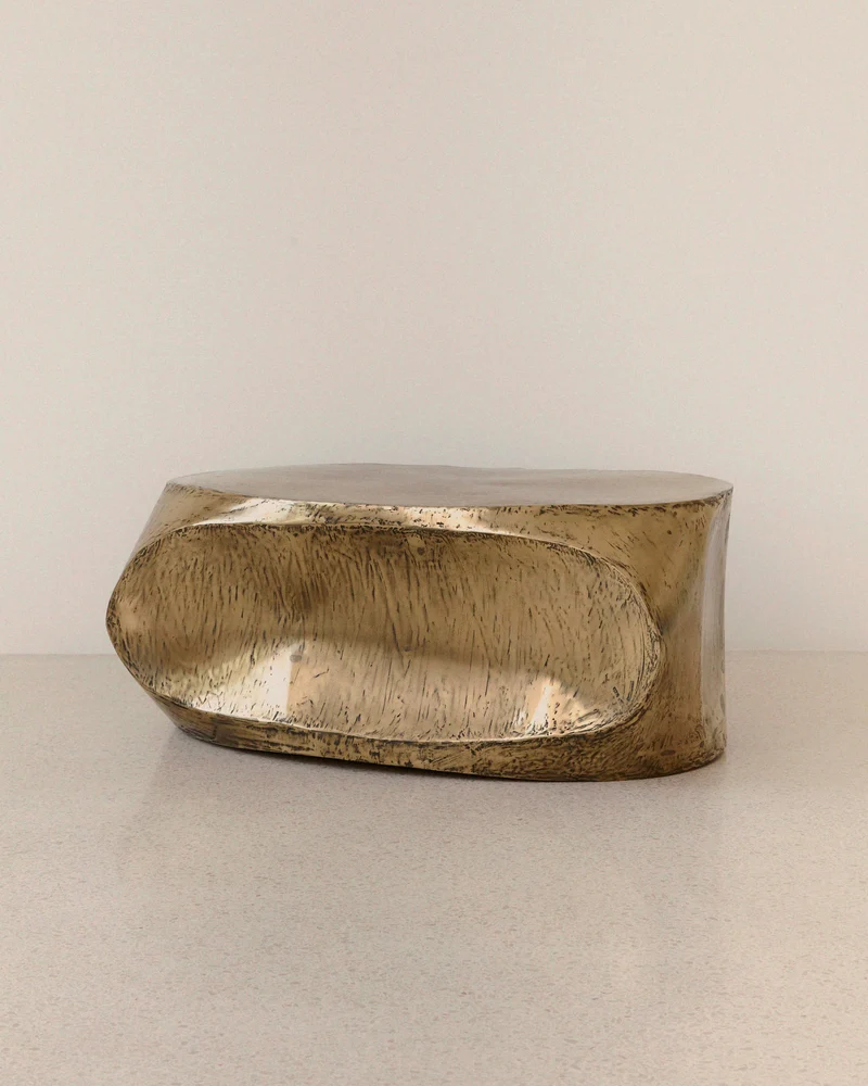 The ROCHER Medium Coffee Table in Brass Resin