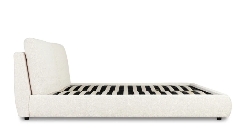 Cloud Bed with Storage, King, Cream Boucle