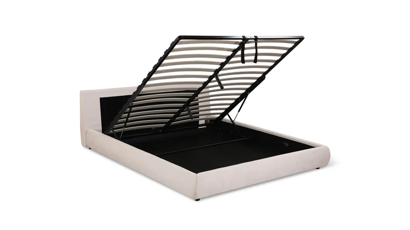 Cloud Bed With Storage, King, Latte