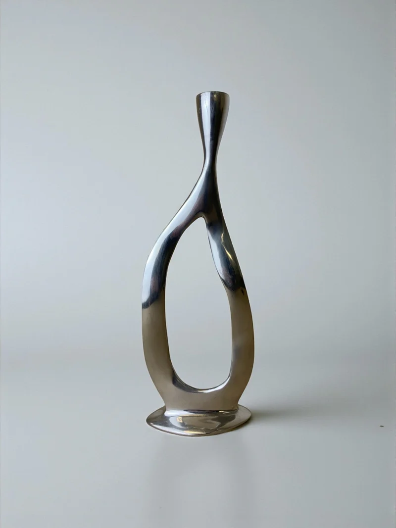Biomorphic Candleholder, Aluminum, Spain, Circa 1970s