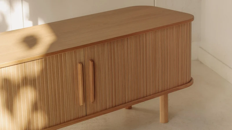Easy Edge Media Unit All Wood, White Oak