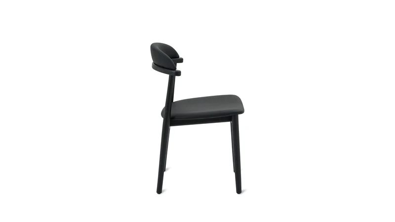 Count On Me Armless Dining Chair (Set of Two), Black Oak, Black Seat
