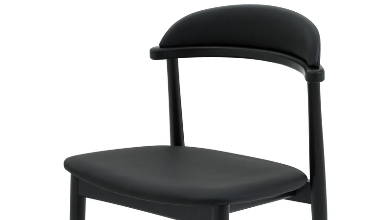 Count On Me Armless Dining Chair (Set of Two), Black Oak, Black Seat