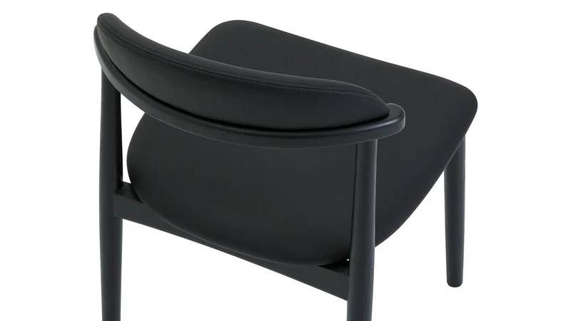 Count On Me Armless Dining Chair (Set of Two), Black Oak, Black Seat