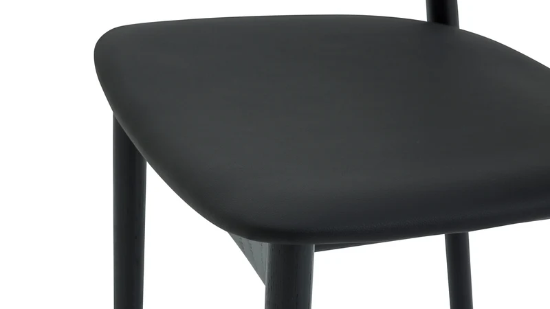 Count On Me Armless Dining Chair (Set of Two), Black Oak, Black Seat
