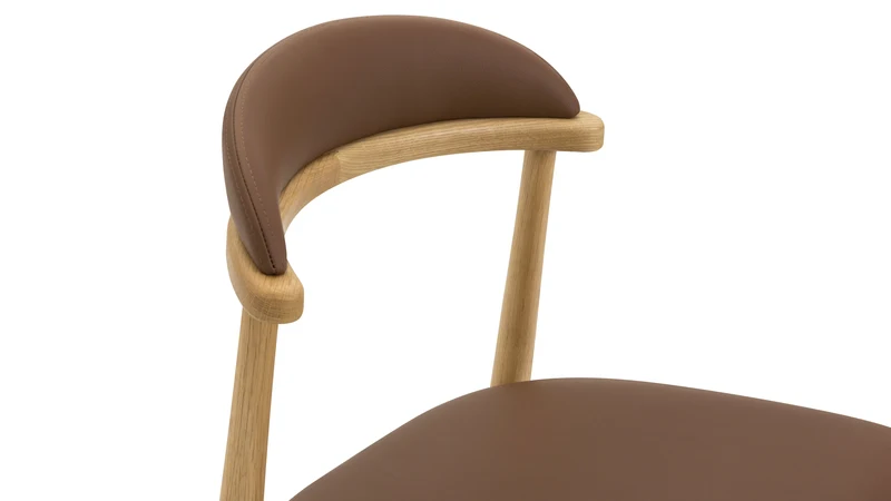 Count On Me Armless Dining Chair (Set of Two), Oak, Brown Seat