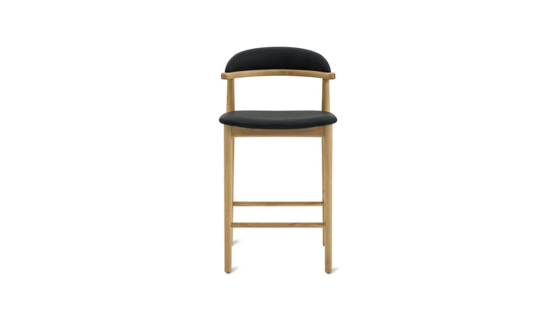 Count On Me Counter Stool, Oak, Black Seat