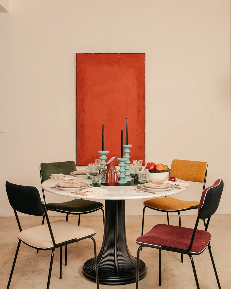 Riviera Table - Black / Black Marble