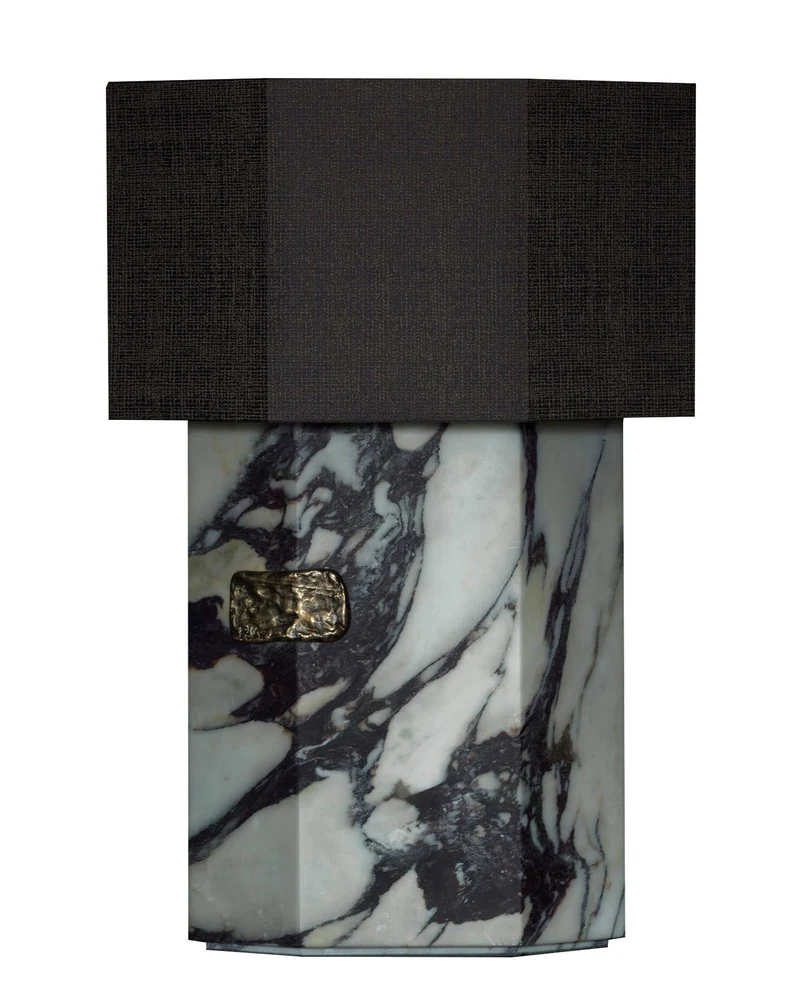 Ottavia Calacatta Viola Taple Marble Table Lamp