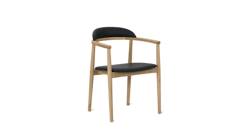 Count On Me Dining Chair, Oak, Black Seat